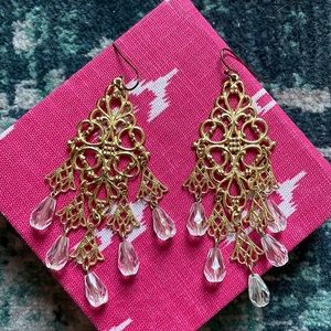 Gold chandelier earrings